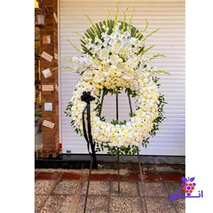 تاج گل ترحیم با طرح گرد 16309