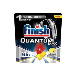 قرص ظرفشویی Finish Quantom Ultimate بسته 65 عددی اسانس لیمویی