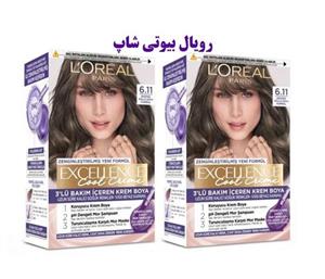 کیت رنگ مو لورآل سری excellence شماره 6.11حجم 48 میلی لیتر رنگ بلوند خاکستری تیره مجموعه 2 عددی