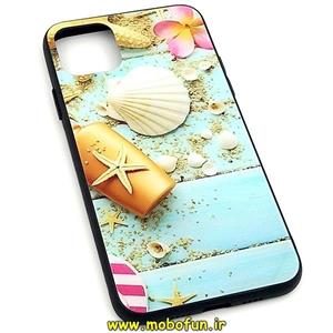 قاب گوشی Iphone 11 Pro Max آیفون پشت گلس شیشه ای لیزری صدفی کد 66