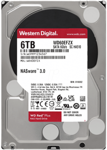 Western Digital 6TB WD Red Plus NAS Internal Hard Drive HDD - 5400 RPM SATA 6 Gb/s CMR 256 MB Cache 3.534 -WD60EFPX - ارسال 10 الی 15 روز کاری