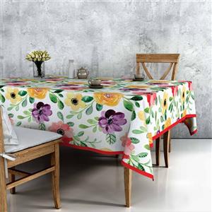 سفره طرح گل های زرد و بنفش کد 17