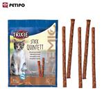 اسنک تشویقی مدادی گربه طعم گوشت بره تریکسی (Trixie Stick Quintett Lamb) بسته 5 عدد 