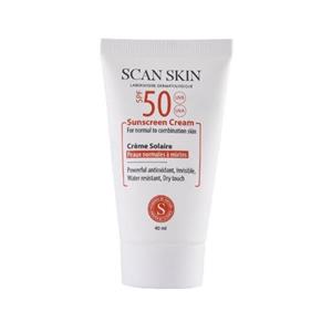 کرم ضد افتاب و لک اسکن اسکین 40 میلی مناسب برای انواع پوست با SPF50 Scan Skin Sunscreen Cream Anti dark Spot 