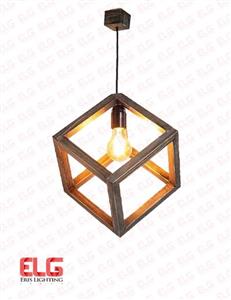 چراغ آویز چوبی هندسی مدل M10