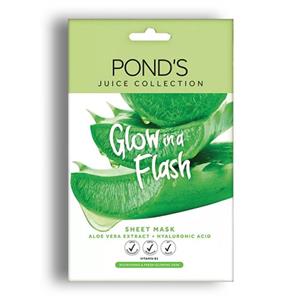 ماسک لایه ای Ponds سری Juice Collection مدل Aloe Vera Extract وزن 20 گرم Pond's Glow In A Flash Sheet Mask 20gr 