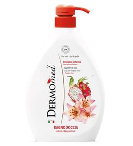 شامپو بدن حاوی رایحه گل سوسن و میوه اژدها حجم 1000 میل درمومد Dermomed Shower Gel With Lily And Dragun Fruit 1000ml