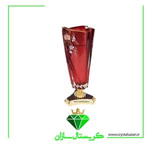 گلدان کریستال پایه دار کریستال سازان مدل اسکار کد G1174 