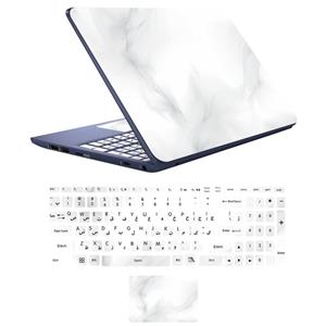 استیکر لپ تاپ مدلstone 01  مناسب برای لپ تاپ 17 اینچی به همراه برچسب حروف فارسی کیبورد 