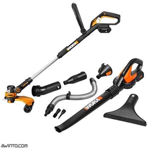 علف زن چمن زن و دستگاه دمنده مکنده ورکس 32 ولت WORX WG575.1 WG175.1