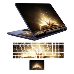 استیکر لپ تاپ مدل holy book مناسب برای لپ تاپ 17 اینچ به همراه برچسب حروف فارسی کیبورد 