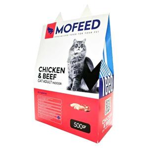 غذای خشک مفید مخصوص گربه بالغ حاوی گوشت مرغ و گوساله وزن 500 گرمی 