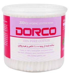 دورکو گوش پاک کن گرد بسته 300 عددی دورکو Dorco Cotton Swabs 300 Pieces