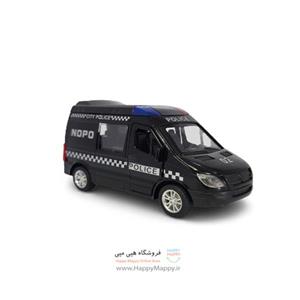 اسباب بازی ماشین فلزی طرح ون پلیس مشکی رنگ