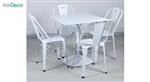 سرویس میز تک پایه مربع و صندلی فلزی مدل نوید از نهال سان