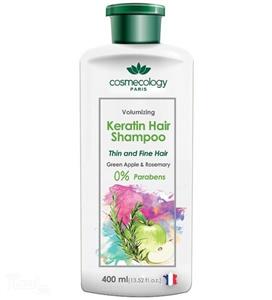 شامپو حاوی کراتین حجم دهنده موی سر 400میل کاسمکولوژی Cosmecology Thin And Fine Hair Shampoo 400ml