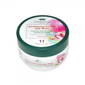 ماسک موی کراتینه و احیا کننده مو های رنگ شده 250 میل کاسمکولوژی Cosmecology Revitalizing Keratin Hair Mask 250ml 