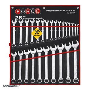 سری آچار یکسر تخت یکسر رینگ کاور دار 26 عددی Force