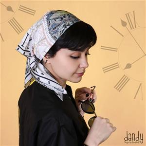دستمال سر طرح ساعت دندی
