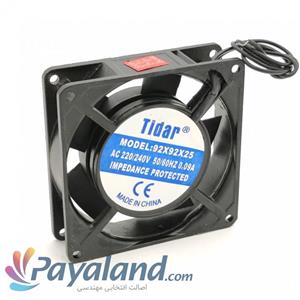 هواکش کامپیوتری پروانه  9 سانت چینی 220ولت Tidar تیپ 25×92×92 دو سیم(25mm)