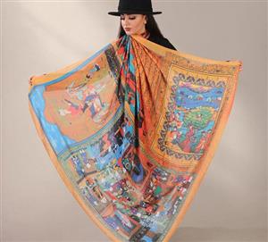 روسری نخی مدل SC 07 قلم فلزی Ghalam Felezi Scarf 