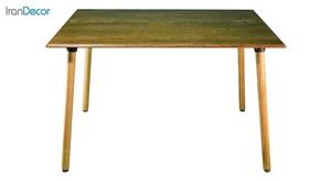 میز مستطیل پایه استوانه ای چوبی بنیزان مدل TR505 