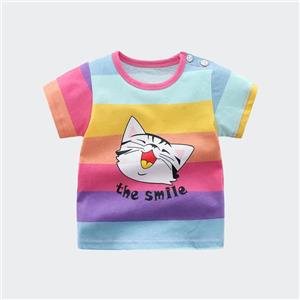 تیشرت دخترانه  مدل watermelon red rainbow cat