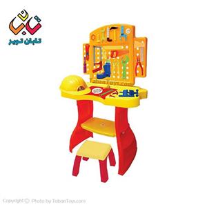 میز ابزار اسباب بازی پایه دار کودک صندلی دار با وسایل 