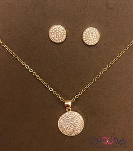 نیم ست گرد طلایی زد جی جولری