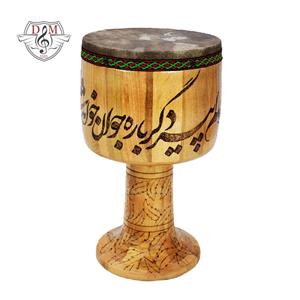 تمبک حلمی سوخته کاری مدل خوشنویسی