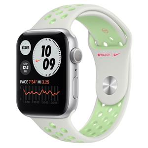 اپل واچ سری 6 آلومینیوم با بند نایکی پلاس سیلیکون سفید 44 میلی متری Apple Watch  6 44mm Aluminum Case With Nike Plus Sport Band