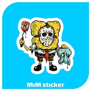 استیکر باب اسفنجی با ماسک جیسون