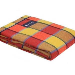 پتو مسافرتی یکنفره چهارخانه نارنجی