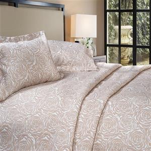 روتختی ژاگارد یکنفره 2تکه رنگ کرم-نسکافه ای ملرز