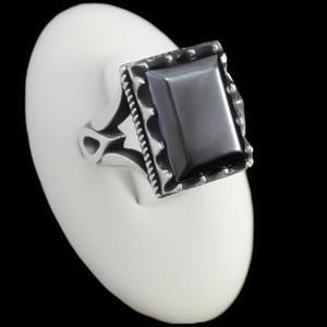 انگشتر حدید رهبر (طرح رهبری) با سنگ حدید صینی + حکاکی