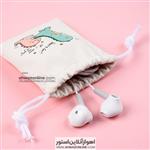 هندزفری سیم دار فانتزی دید diid طرح دایناسور به همراه ساک نگهدارنده fancy cute dinosaur design handsfree code 64-23 