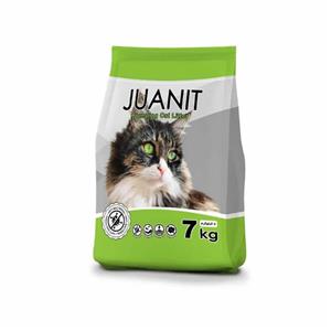 خاک توالت گربه، خاصیت جمع شوندگی، رایحه کاج، ۷ کیلوگرمی، برند ژوانیت Juanit cat litter clumping pine flavour 7kg 