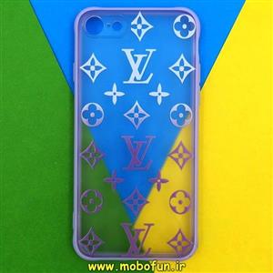 قاب گوشی Iphone 7 - 8 - SE 2020 آیفون طرح رینبو دیاموند محافظ لنزدار ایربگ دار مدل لویی ویتون LV دورنگ