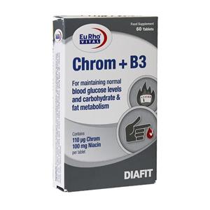 قرص کروم و ویتامین B3 یوروویتال 60 عدد || 