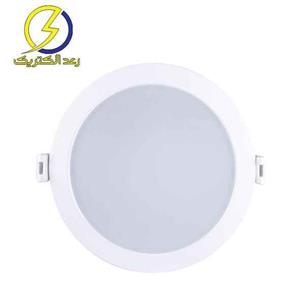 چراغ LED دانلایت توکار 9 وات یخی با صفحه پلی کربنات و دهانه 8 سانتی متری آریانا مازی نور 