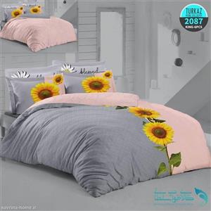 سرویس لحاف روتختی سه بعدی مدل sunflowers برند Turkaz کد 2087 دو نفره 6 تکه