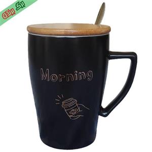 ماگ سرامیکی درب بامبو مدل Morning