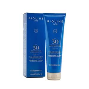 امولسیون ضد افتاب بیولاین spf 30 مدل protezione alta حجم 150 میلی لیتر Bioline sunscreen emulsion model volume ml 