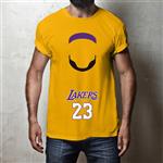 تیشرت مردانه زرد کینگ لبران جیمز در لباس لیکرز-LeBron James-Lakers-bascketball-بسکتبال کد VRT002