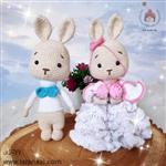 ست عروسک بافتنی خرگوشهای عروس و داماد ( کد 60265 )
