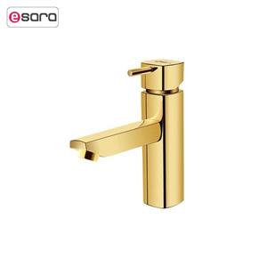 شیر روشویی شودر مدل یونیک طلایی براق پایه کوتاه Shouder Unique Basin Faucets Metalic Gold