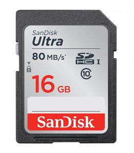 کارت حافظه سن دیسک مدل اولترا اس دی اچ سی USH-I کلاس 10 ظرفیت 16 گیگابایت SanDisk Ultra SDHC Class 80MBs Memory Card 16GB 