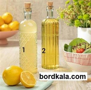 بطری شیشه اى طرح دار درب چوب پنبه ای لیمون limoon 500 میل