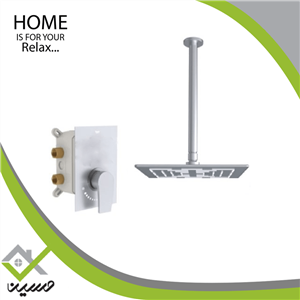 شیر دوش توکار شودر مدل رومر پلاس کروم مات تیپ ۱ brass