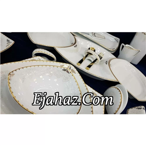 سرویس غذاخوری 6 نفره 30 پارچه چینی پردیس کاشان قالب پاریس طرح کمند 458